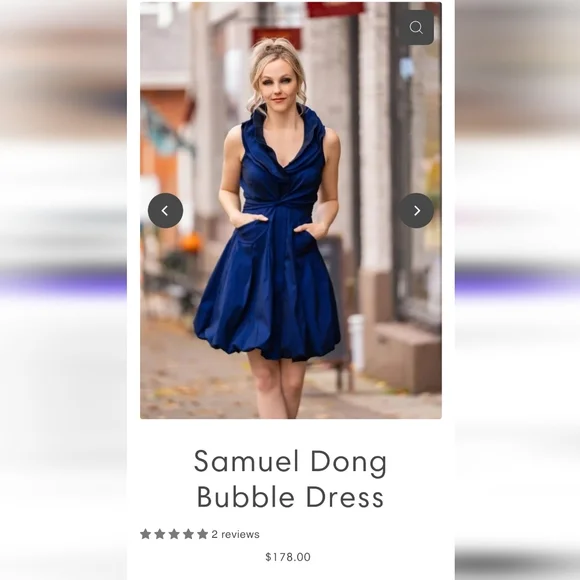 Samuel Dong Midnight Blue Bubble Swing Dress - Picture 7 of 7